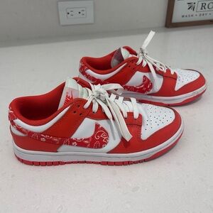 Nike Dunks Women's Orange and White Sneakers